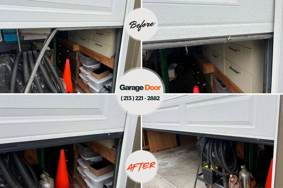 Before and after: garage door company Donaldsonville, LA